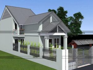Mẫu nhà cấp 4 đẹp 5x20 có gác lửng mái thái