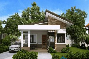 nhà cấp 4 mái lệch đơn giản