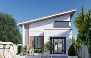 Mẫu nhà cấp 4 mái lệch hiện đại