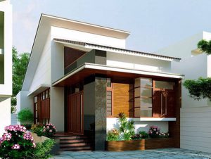 Mẫu nhà mái lệch bằng tôn