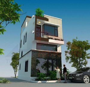 Mẫu nhà 2 tầng 5x15m 1 tầng lửng