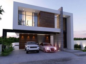 mẫu nhà 2 tầng mái bằng đơn giản
