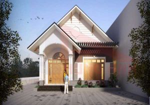 Mẫu nhà cấp 4 75m2 mái thái