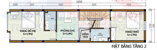 Thiết kế nhà 4x15 có gara 3 phòng ngủ