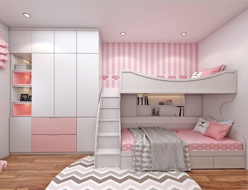 thiết kế phòng ngủ 10m2 cho bé
