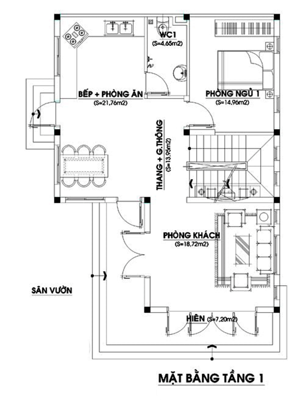 bản thiết kế nhà 2 tầng 4 phòng ngủ
