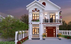 nhà 2 tầng mái thái 500 triệu