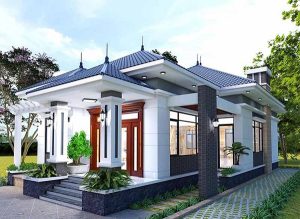 mẫu nhà vườn cấp 4 mái nhật