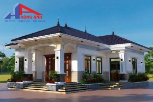 mẫu nhà cấp 4 mái nhật 4 phòng