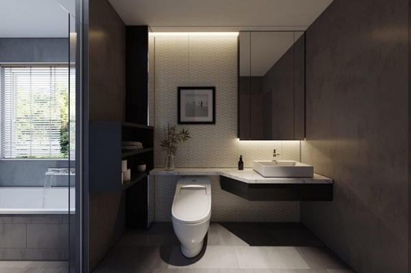 thiết kế nhà vệ sinh có phòng tắm riêng