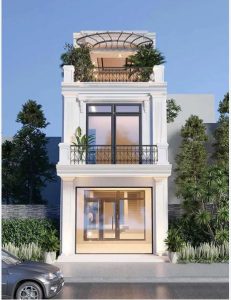 thiết kế nhà ống 2 tầng 1 tum