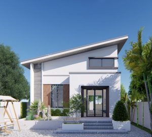 nhà cấp 4 mái lệch