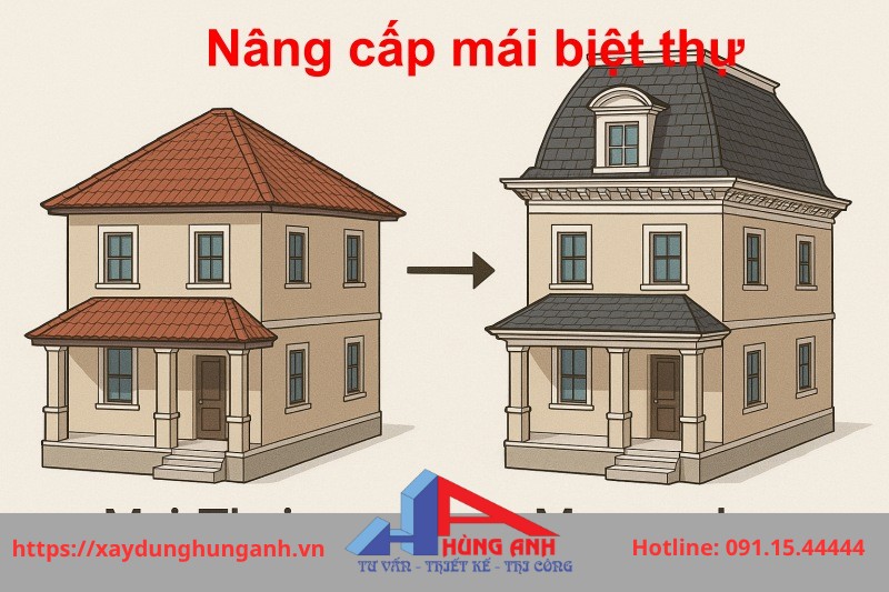 cải tạo mái biệt thự