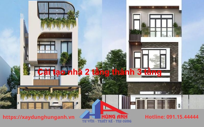 cơi nới nhà 2 tầng thành 3 tâng