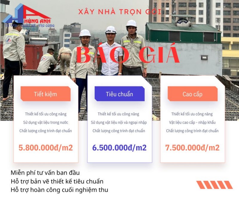 báo giá xây nhà trọn gói