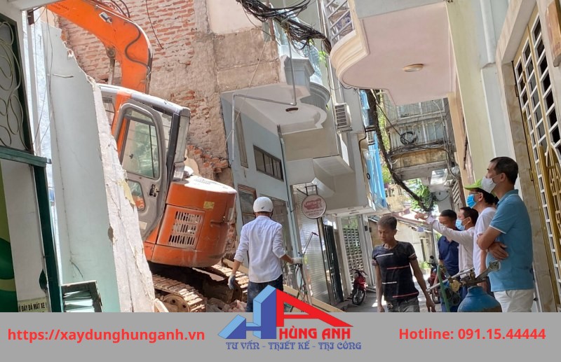phá dỡ nhà trong ngõ