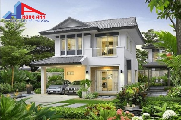 mẫu villa hiện đại sân vườn