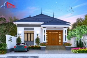 mẫu nhà cấp 4 4 phòng ngủ 120m2 mái nhật