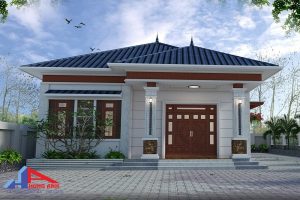 mẫu nhà cấp 4 4 phòng ngủ 120m2 mái nhật