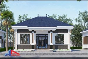 mẫu nhà cấp 4 4 phòng ngủ 120m2 mái nhật