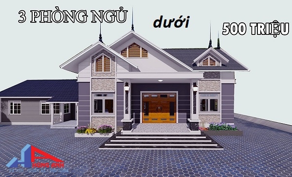 xây nhà 3 phòng ngủ dưới 500 triệu