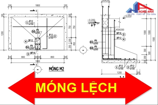 móng cọc lệch tâm