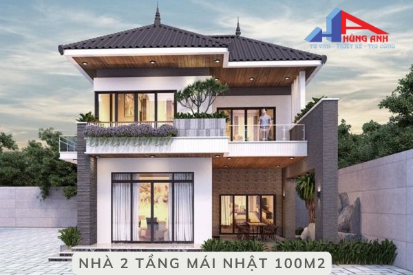 nhà 2 tầng mái nhật 100m2