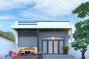 mẫu nhà cấp 4 4 phòng ngủ 120m2 có gara