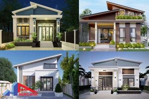 mẫu nhà cấp 4 4 phòng ngủ 120m2 mái lệch