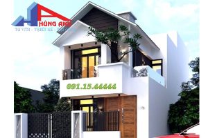 mẫu nhà hộp 2 tầng mái thái