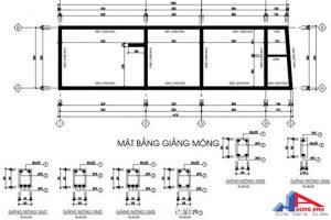 Bản vẽ móng nhà cấp 4 mái tôn