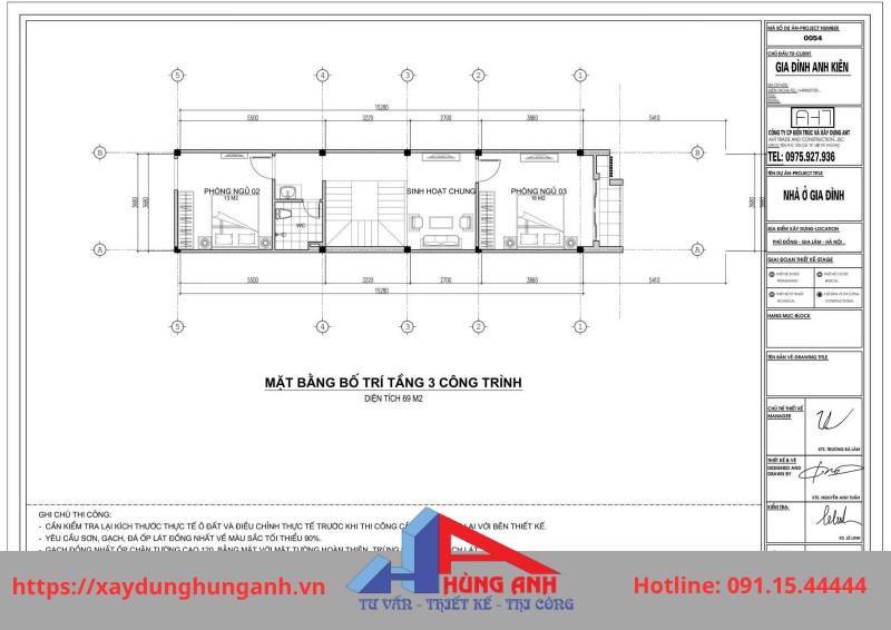 bản thiết kế tầng 3