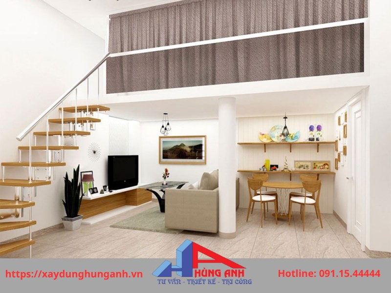 nhà cấp 4 có gác lửng