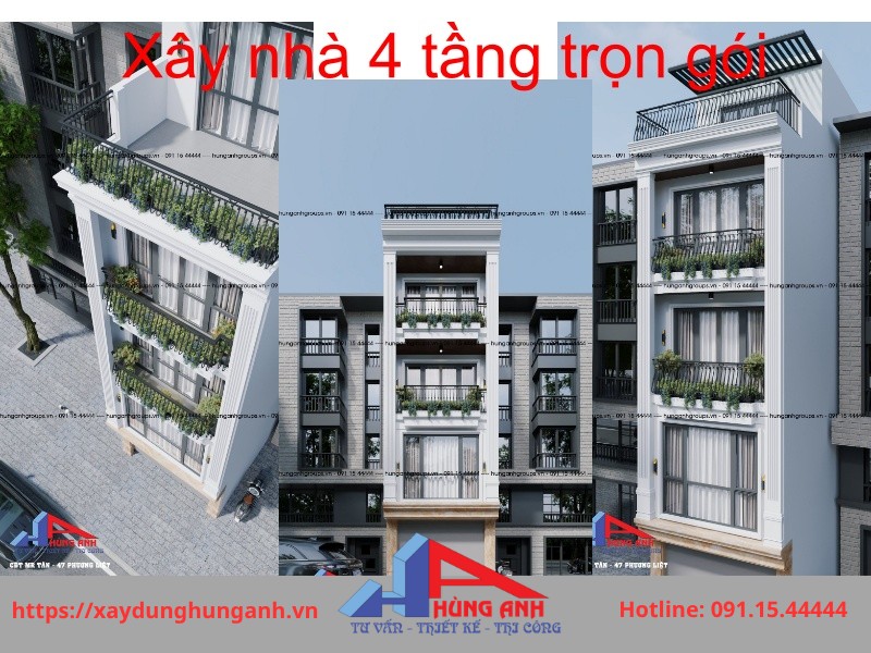 xây nhà 4 tầng trọn gói