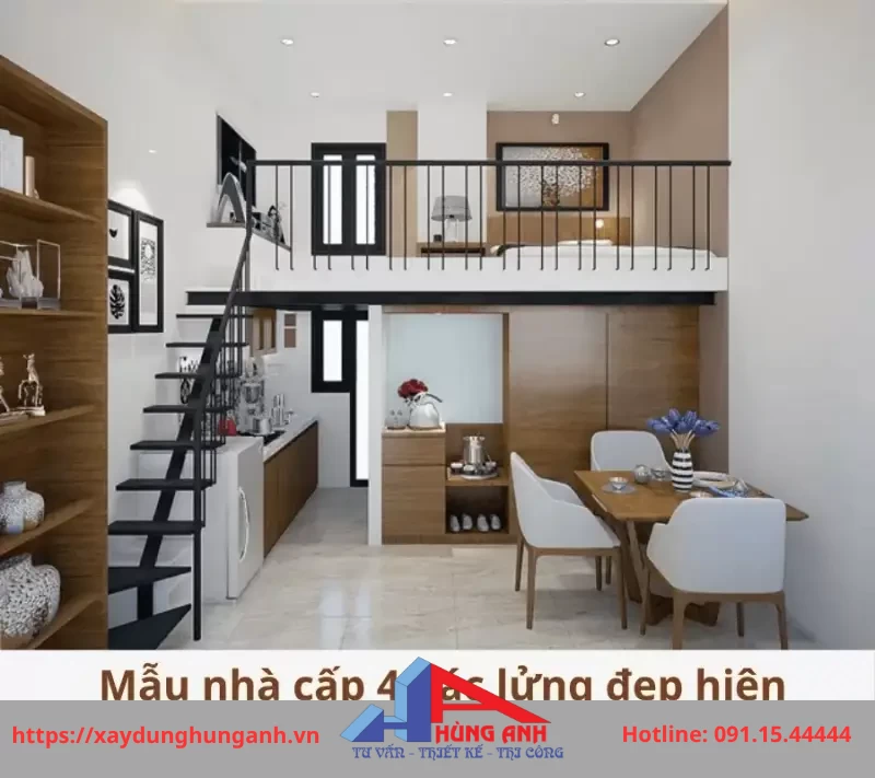 xây nhà cấp 4 có gác lửng